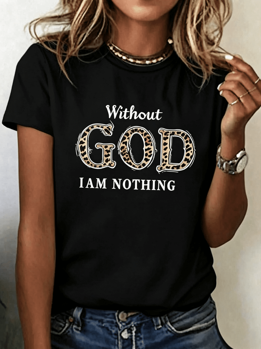Women's Crew Neck Short Sleeve Graphic T-Shirt, Letter Slogan Print Casual Summer Everyday Tee