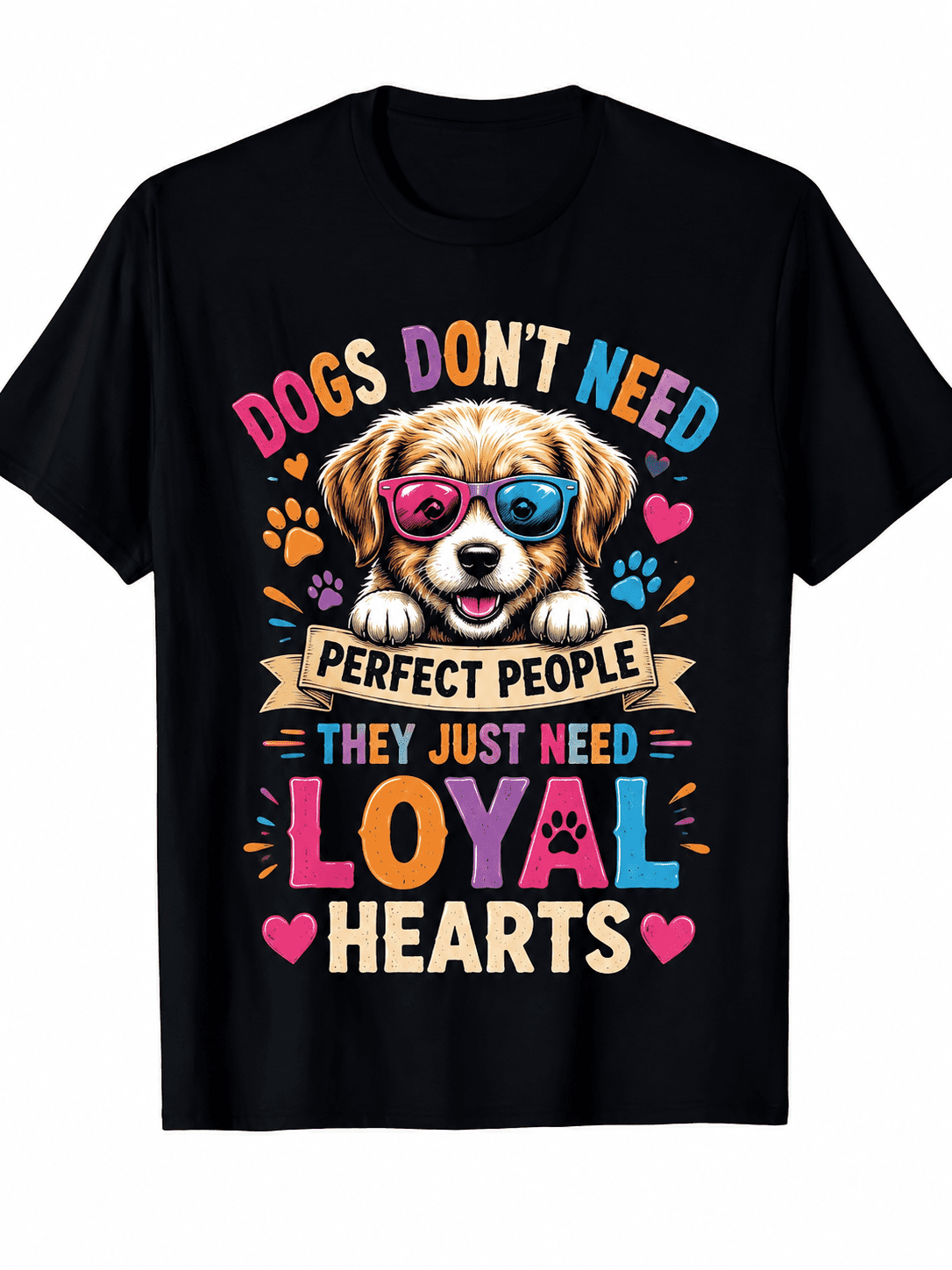 Women's Cute Dog Lover Graphic T-Shirt, Colorful Puppy Print Casual Crew Neck Short Sleeve Tee, Funny Pet Lover Summer Gift Top