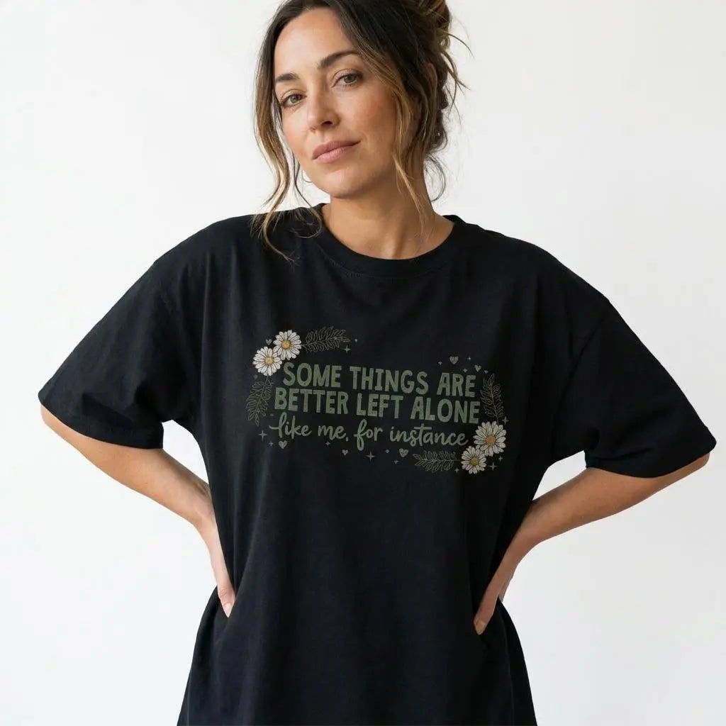 Women's Floral Daisy Graphic Crew Neck Short Sleeve Casual T Shirt Funny Saying Top