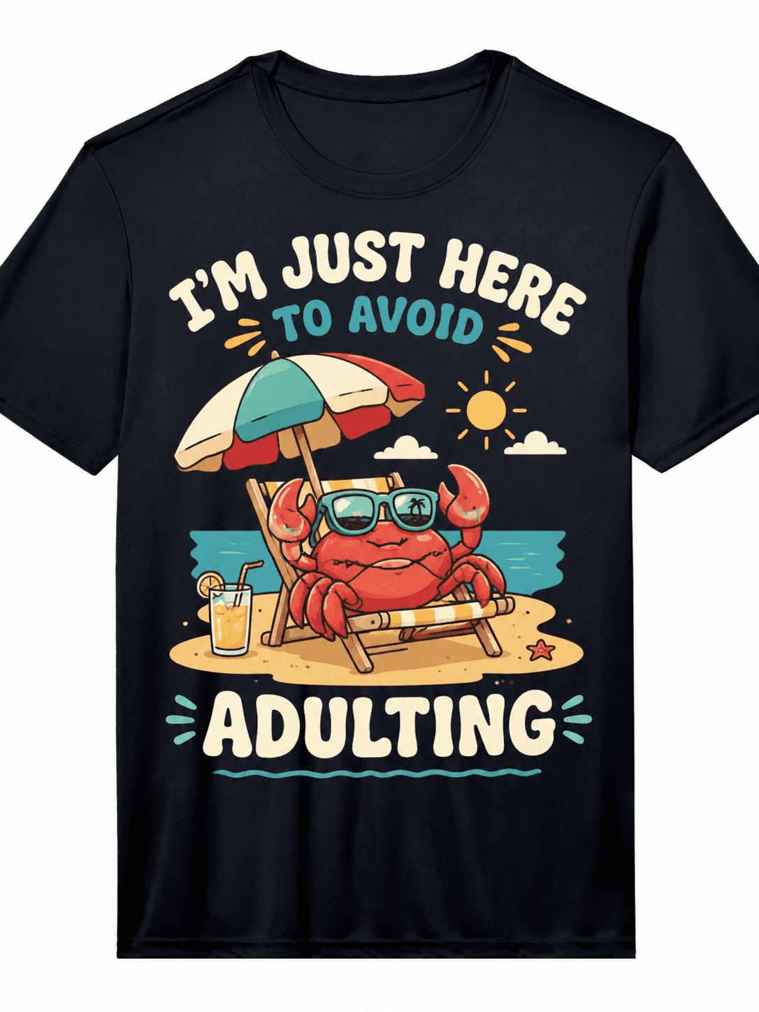 Women's Funny Crab Graphic T Shirt, Cute Ocean Animal Print Short Sleeve Crew Neck Casual Summer Beach Tee