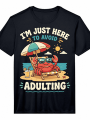 Women's Funny Crab Graphic T Shirt, Cute Ocean Animal Print Short Sleeve Crew Neck Casual Summer Beach Tee