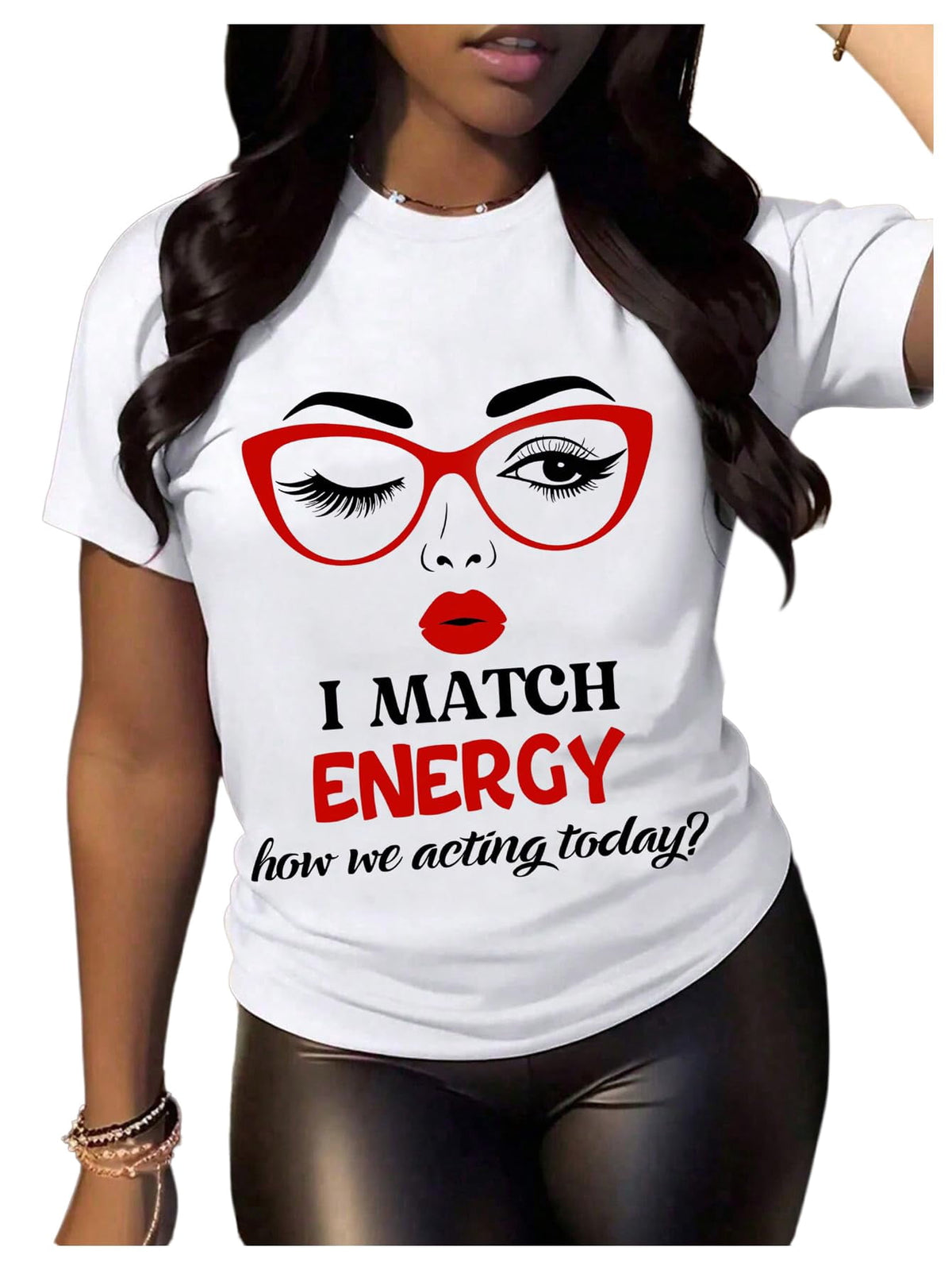 Women's Graphic Tees Y2K Crop Top Slogan Print Crew Neck T-Shirt