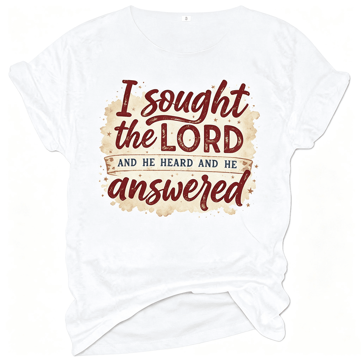Women’s I Sought The Lord Faith Inspirational Graphic Short Sleeve T-Shirt