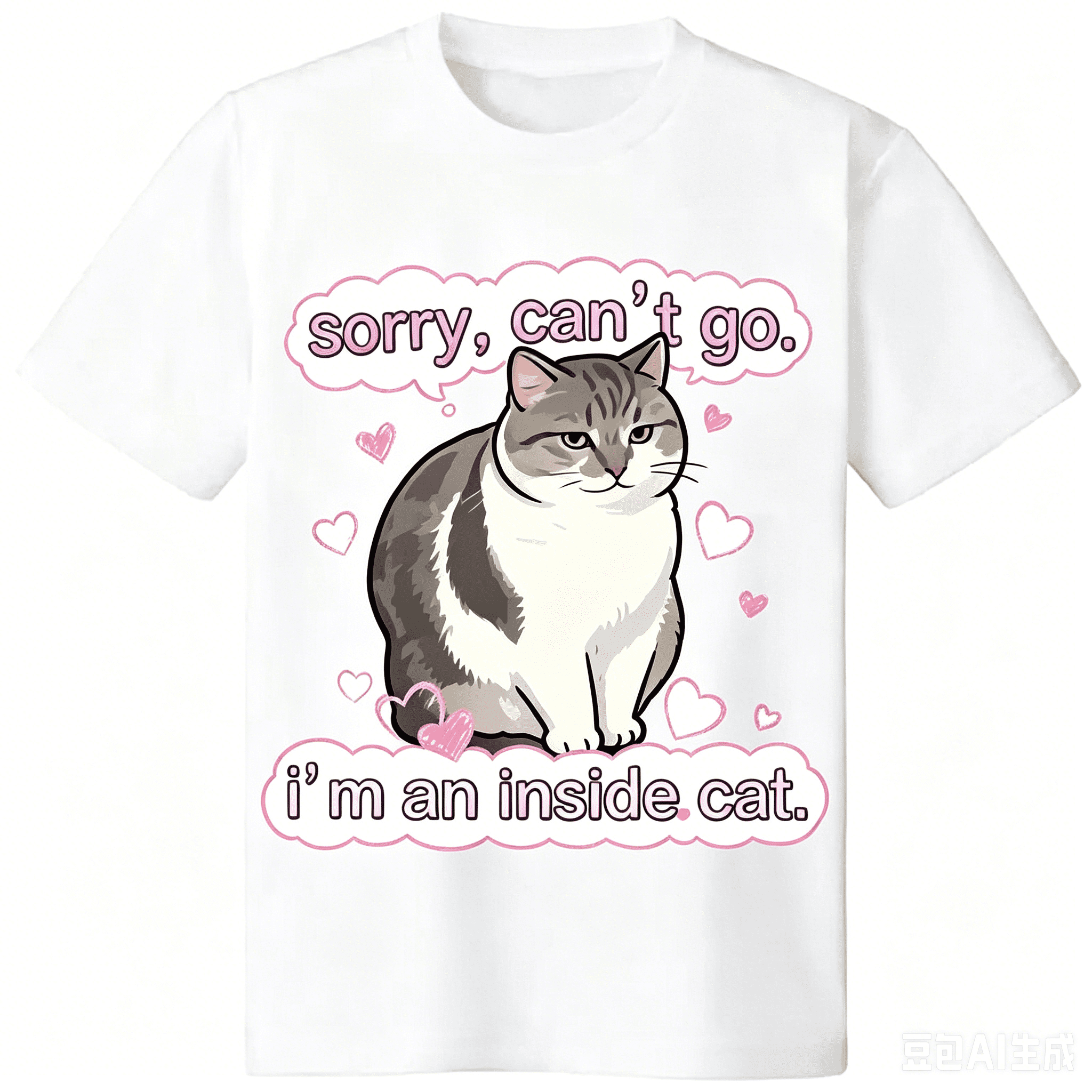 Y2k Funny "I'm an Inside Cat" Graphic T-Shirt, Unhinged Humor Soft Smooth Fabric Unisex Tee for Men Women