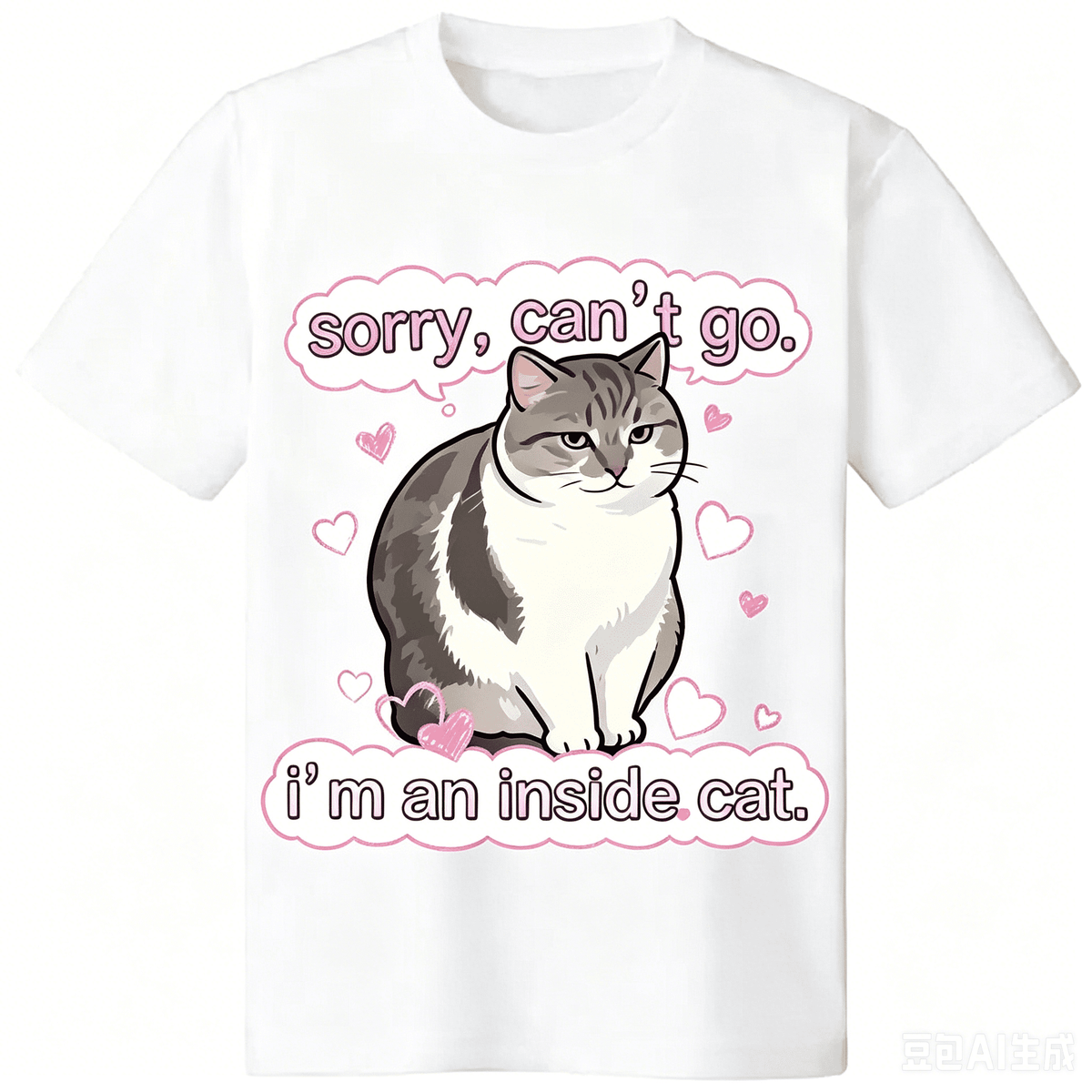 Y2k Funny "I'm an Inside Cat" Graphic T-Shirt, Unhinged Humor Soft Smooth Fabric Unisex Tee for Men Women