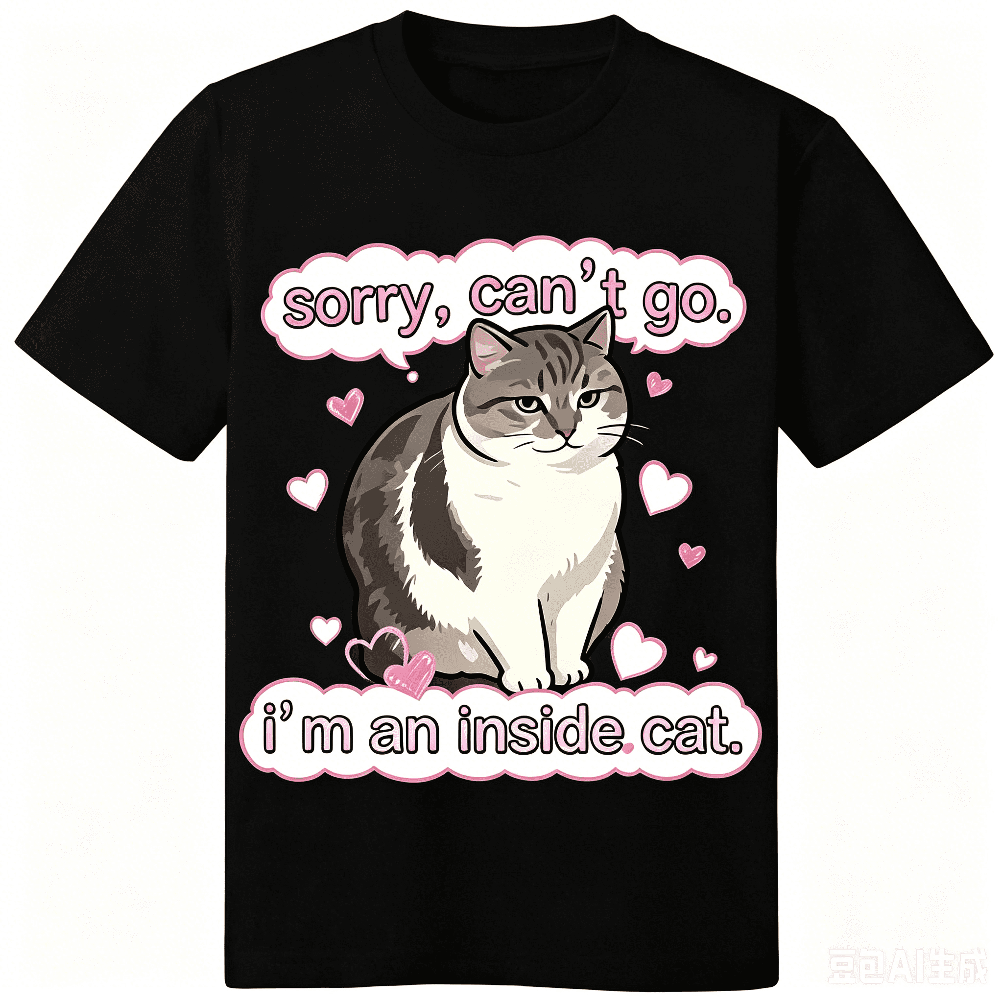 Y2k Funny "I'm an Inside Cat" Graphic T-Shirt, Unhinged Humor Soft Smooth Fabric Unisex Tee for Men Women