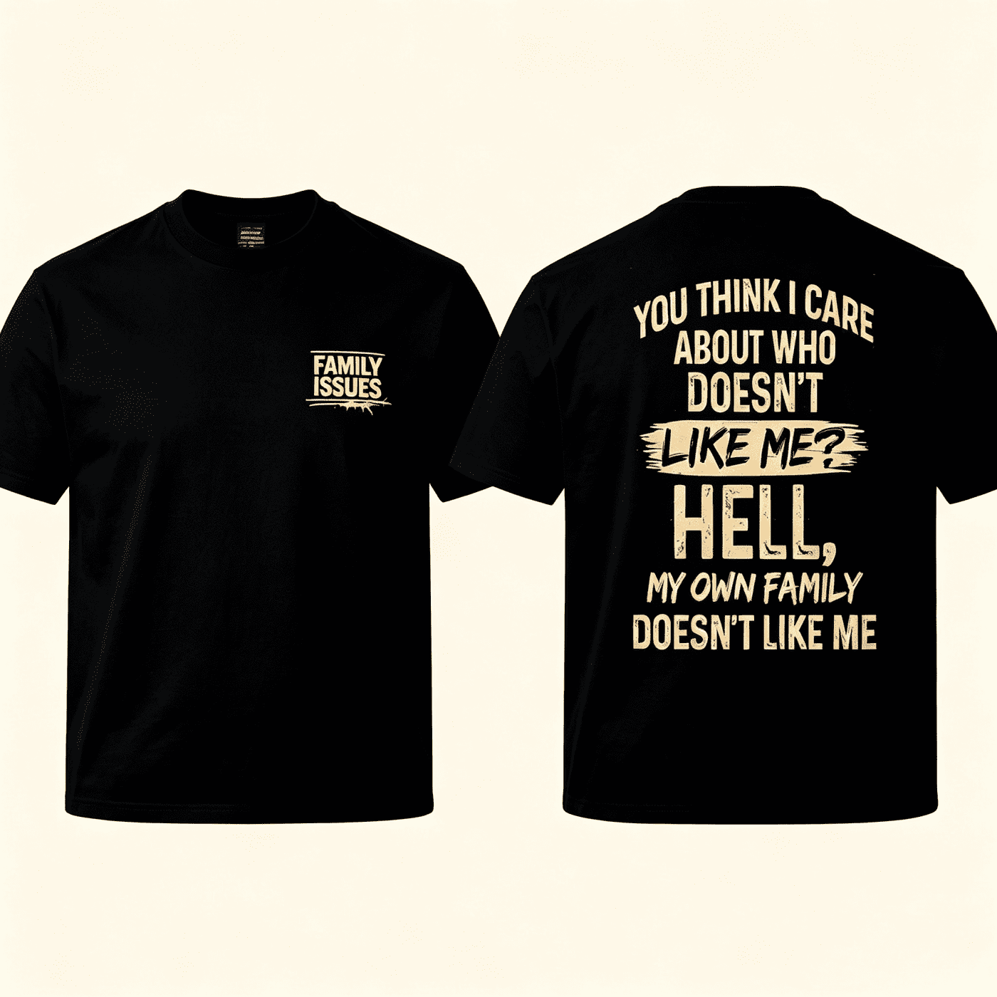 You Think I Care About Who Doesn’t Like Me Hell My Own Family Doesn’t Like Me Funny Graphic Men's T-Shirt