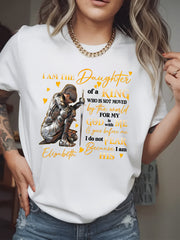 'I Am The Daughter of God' Letter Print Graphic T shirt Short-Sleeved Casual Round Neck Top, Women'S Clothing，Perfect for All-season Wear