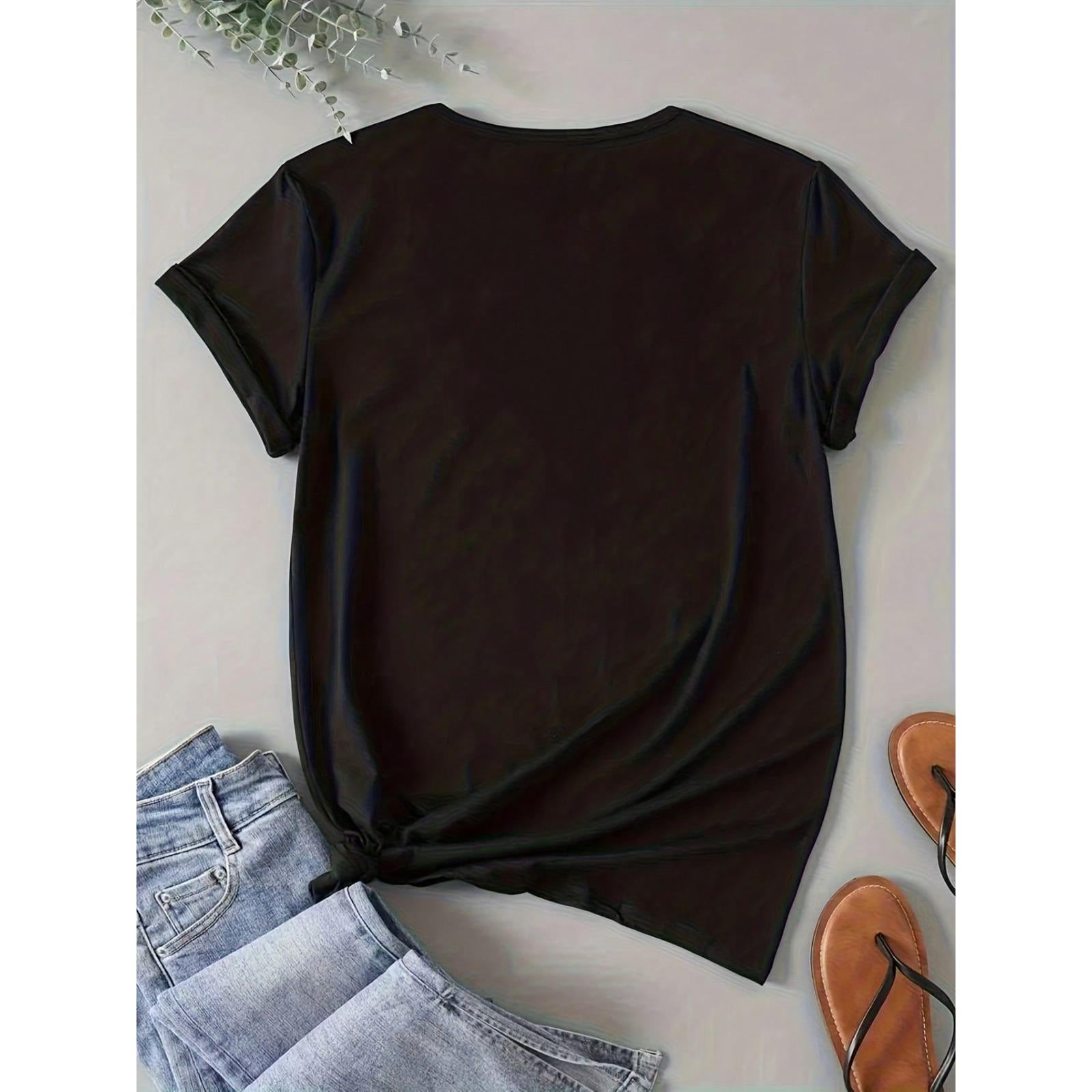 When God Made Me 1 Pcs Women's Plus Size T-Shirt Funny Oversized Graphic Short Sleeve Tee Novelty 100% Polyester Shirt Casual Crew Neck Top 220g