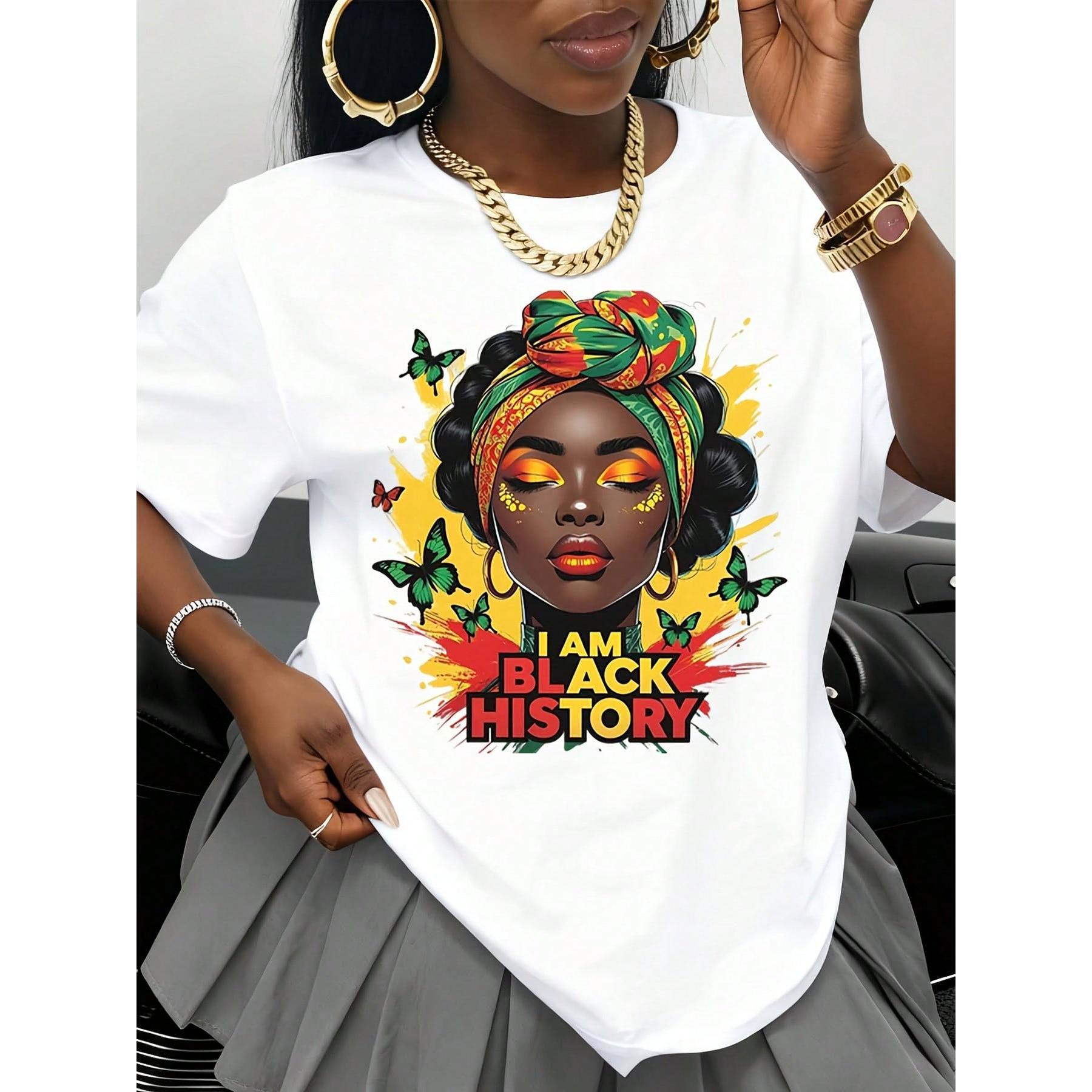 I Am Black History Women T Shirt Afro American Pride Cultural Heritage Graphic Tee Black History Month Celebration Apparel
