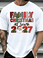 Retro Family Christmas Crew 2027 Squad Family Matching Xmas T-Shirt