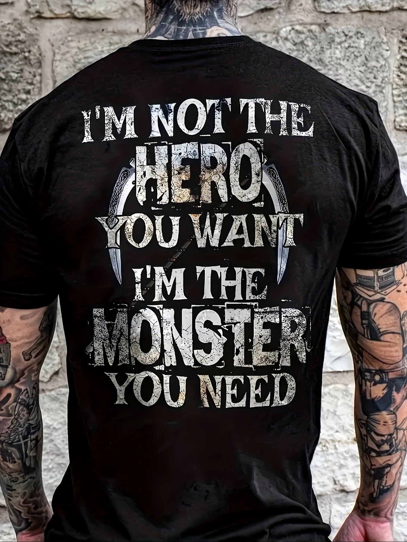 Men's Casual Fashion T-Shirt with Retro Printing, Featuring a Round Neck And Letter Graphics, Perfect for All-season Wear