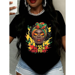I Am Black History Women T Shirt Afro American Pride Cultural Heritage Graphic Tee Black History Month Celebration Apparel