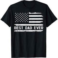 Best Dad Ever with US American Flag Gifts Fathers Day Dad T-Shirt