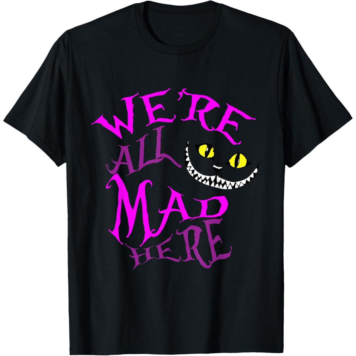 Smiling Cat "Embrace Your Quirks" Quote T-Shirt | Whimsical Wonderland Inspired Graphic Tee