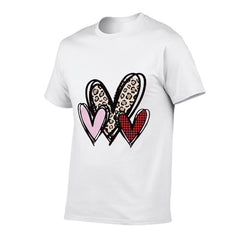 Womens Love Heart Shirts Short Sleeve Valentines Crewneck Colorful Heart Graphic Tees Tops