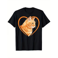 HOT! Ginger Tabby Cat Black Graphic T-Shirt