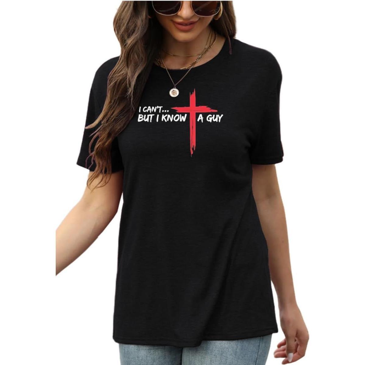 Faith Journey Christian T-Shirt for Women | Jesus Cross Inspirational Graphic Tee, Religious Summer Gift