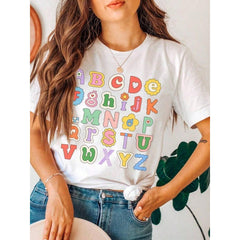 Retro Alphabet Tee, ABCs Shirt Teachers, Back To School Outfit, Cute Kindergarten Preschool Teacher Apparel