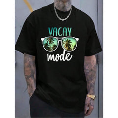 100% Cotton Vacay Mode Cute Vacation Summer Cruise Getaway T-Shirt Fashion Women's Men's  Graphic Tee Causal Tops