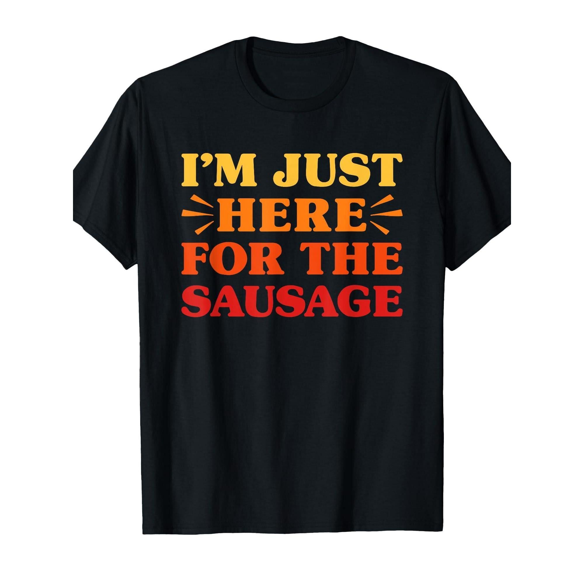 Funny Sausage Lover T-Shirt - Sausage Graphic Tee with Sausage Design, Casual Short Sleeve Shirt for Birthdays, Christmas Gifts for Meat Lovers & Animal Lovers