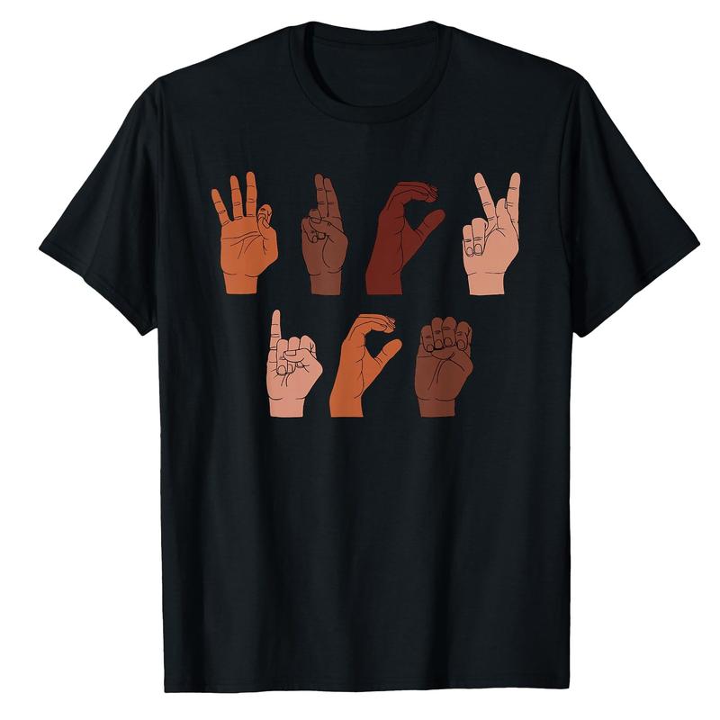 F ck ICE Hand Sign Language Anti Deportation Chinga La Migra T-Shirt for Men Women Crew Neck Funny T-Shirt for Men