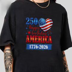 USA Hearts 1776 2026 July 4th 250th Birthday USA 250 Years T-Shirt
