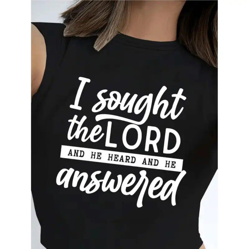 Women's Faith TShirt Inspiring Scripture Print I Found The Lord He Healed Me