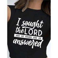 Women's Faith TShirt Inspiring Scripture Print I Found The Lord He Healed Me