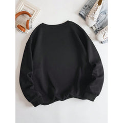 Women's  Letter Print Round Neck Drop Shoulder Sweatshirt, For Winter Graduation,Back To School Outfits,Graduation,Teacher Outfits For Women,Back To School Pullover Fall Outfit Autumn