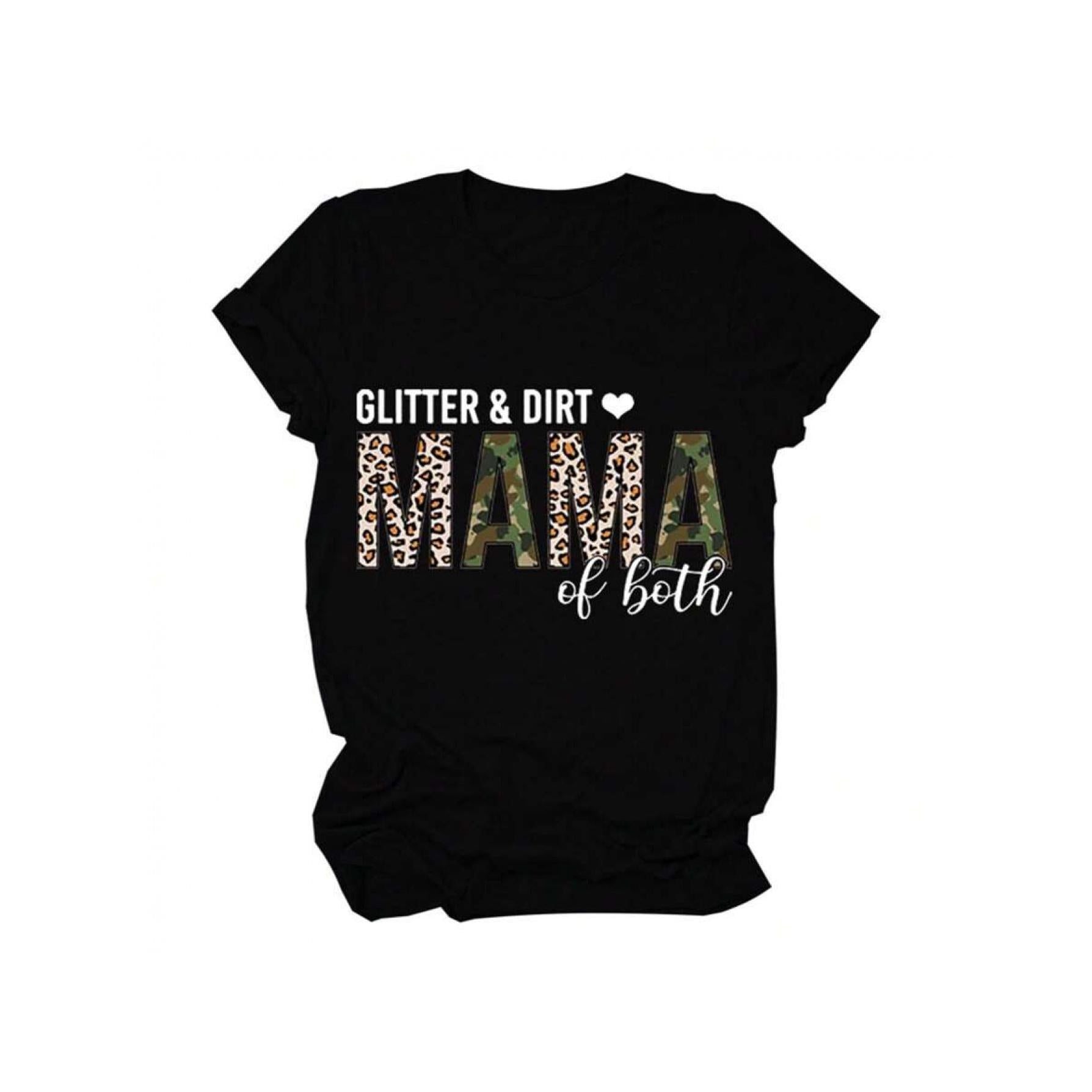Glitter And Dirt Mama Of Both Shirts for Womens Mama Gifts Shirts