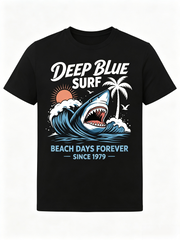 Shark Surfing Shirt Since 1979 Retro Ocean Lover Gift Top