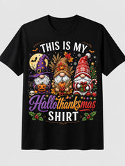 Funny Hallothanksmas Gnomes T-Shirt