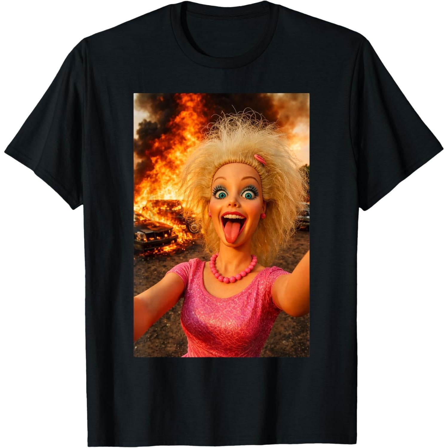 Funny Doll Face Meme Expression Crazy Doll Hilarious Meme T-Shirt