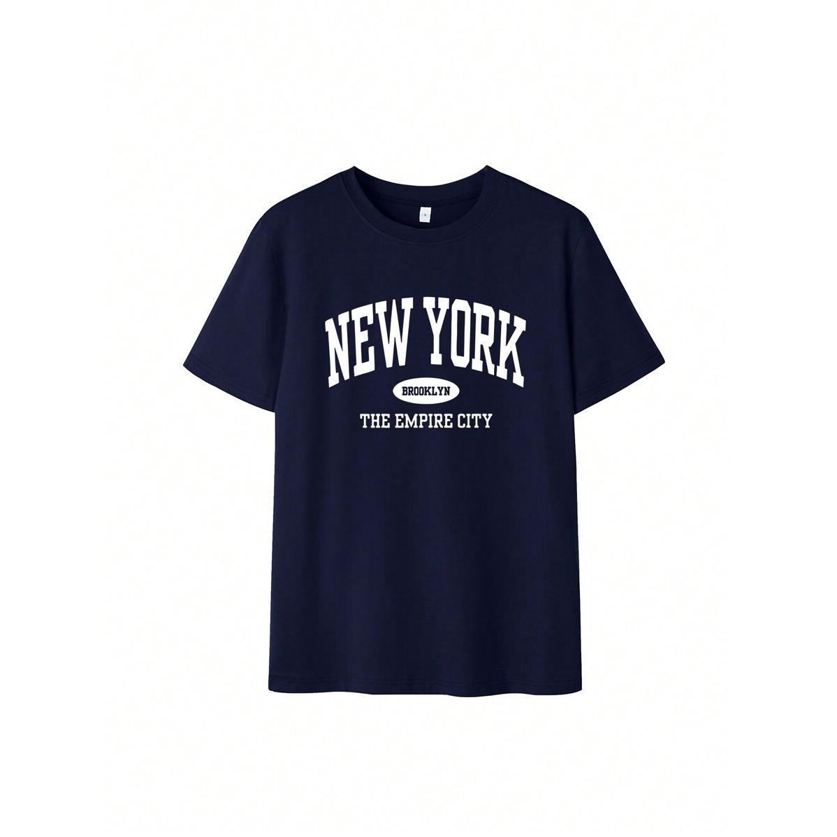 Graphic Tee, Vacation,Women's Summer Letter Print Loose Casual T-Shirt, Daily Casual Fashion Versatile.
