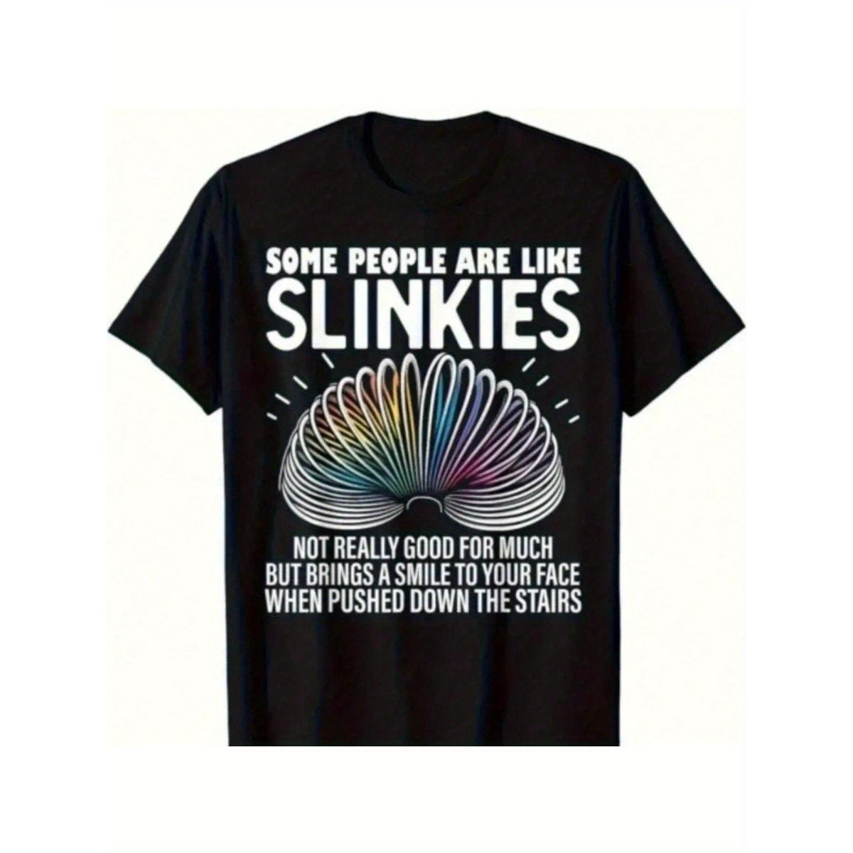 Graphic T-Shirt for Men with Funny Sarcastic Rubber Bands Slogan, Short Sleeve Round Neck Streetwear Top