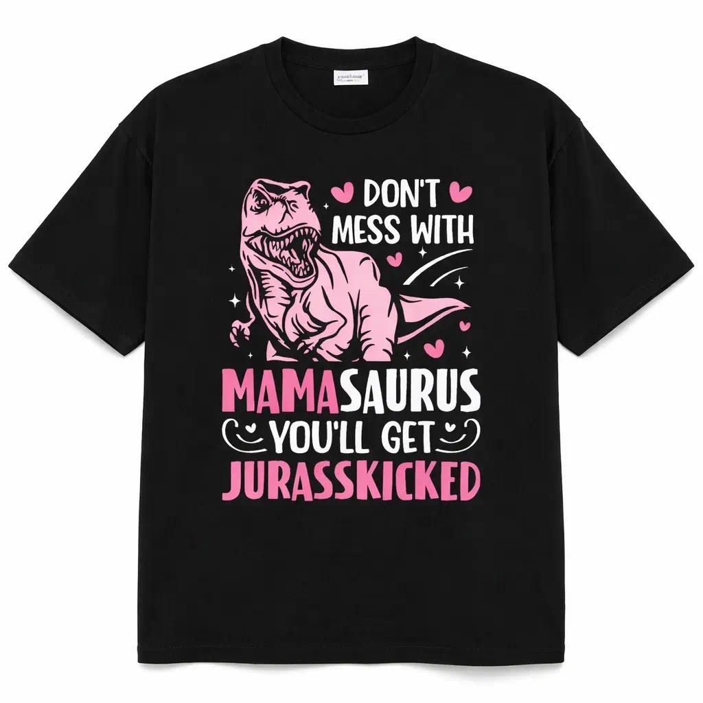 Unisex Don't Mess With Mamasaurus Funny Mother's Day Mom Mama T-Shirt