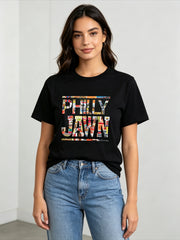 Philly Jawn Graphic Crew Neck Tee Philadelphia Summer Casual Short Sleeve Top