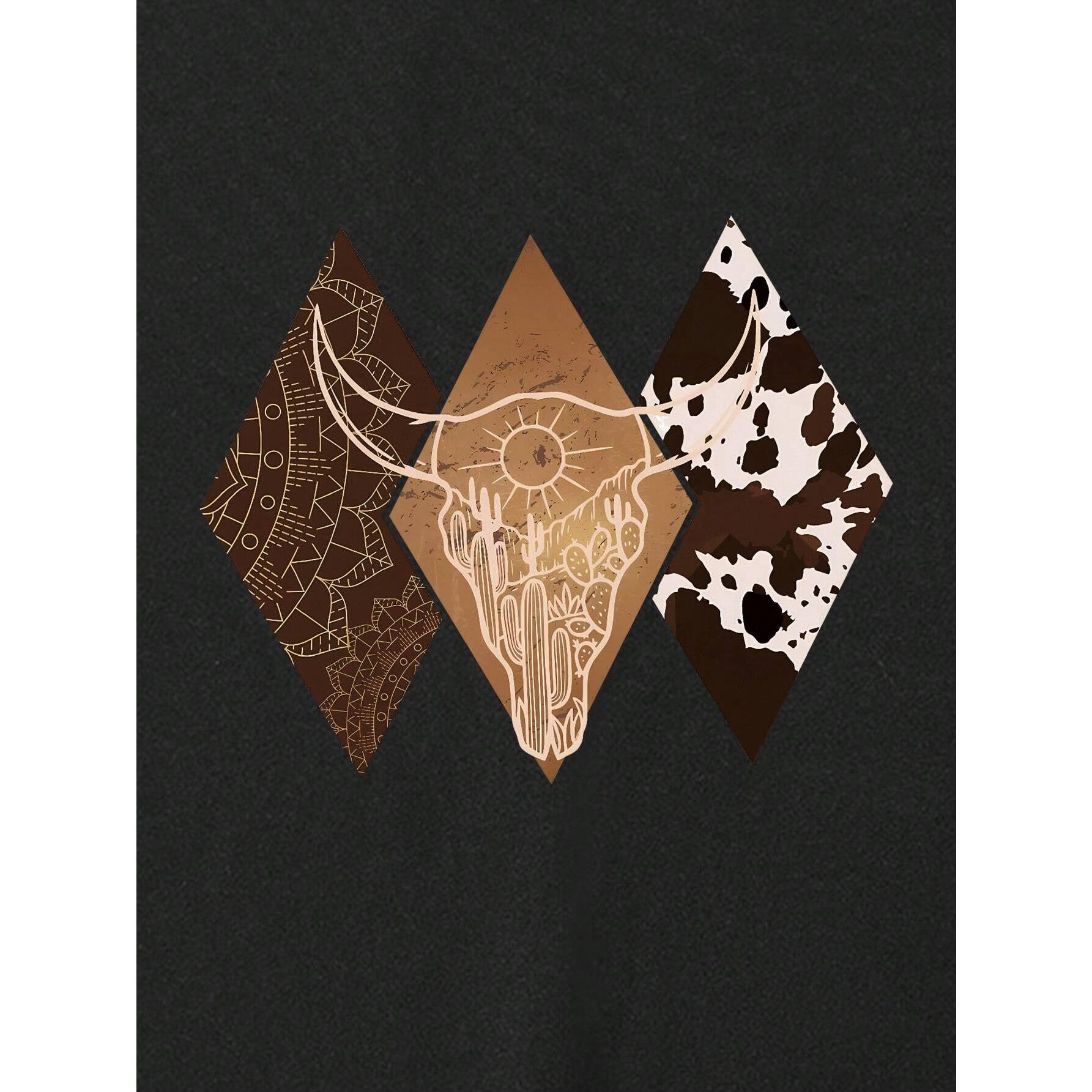 Women's Cow Head Printed Round Neck Sweatshirt Pullover Fall Outfit