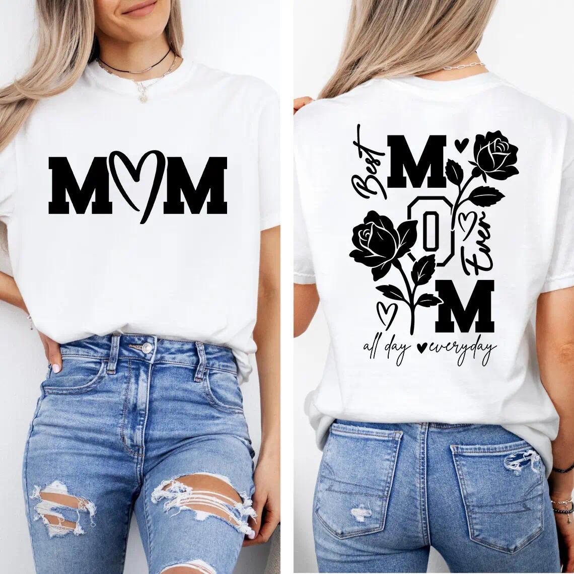 Double-Sided Print! 100% Cotton Mom Tee - Cool Mom Club, Great Mother’s Day Gift, Comfortable for Road Trips