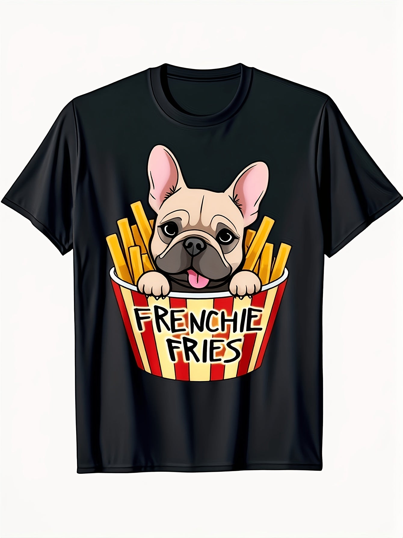 Frenchie Fries T-Shirt, Funny French Bulldog In Fry Box Graphic Tee