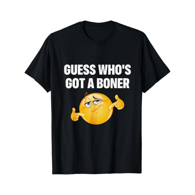 T Shirt Black Guess Whos Got A Emoji Graphic Humor Casual Wear For Men And Women Fun Party OutfitFashion Unisex T-shirts M-5XL
