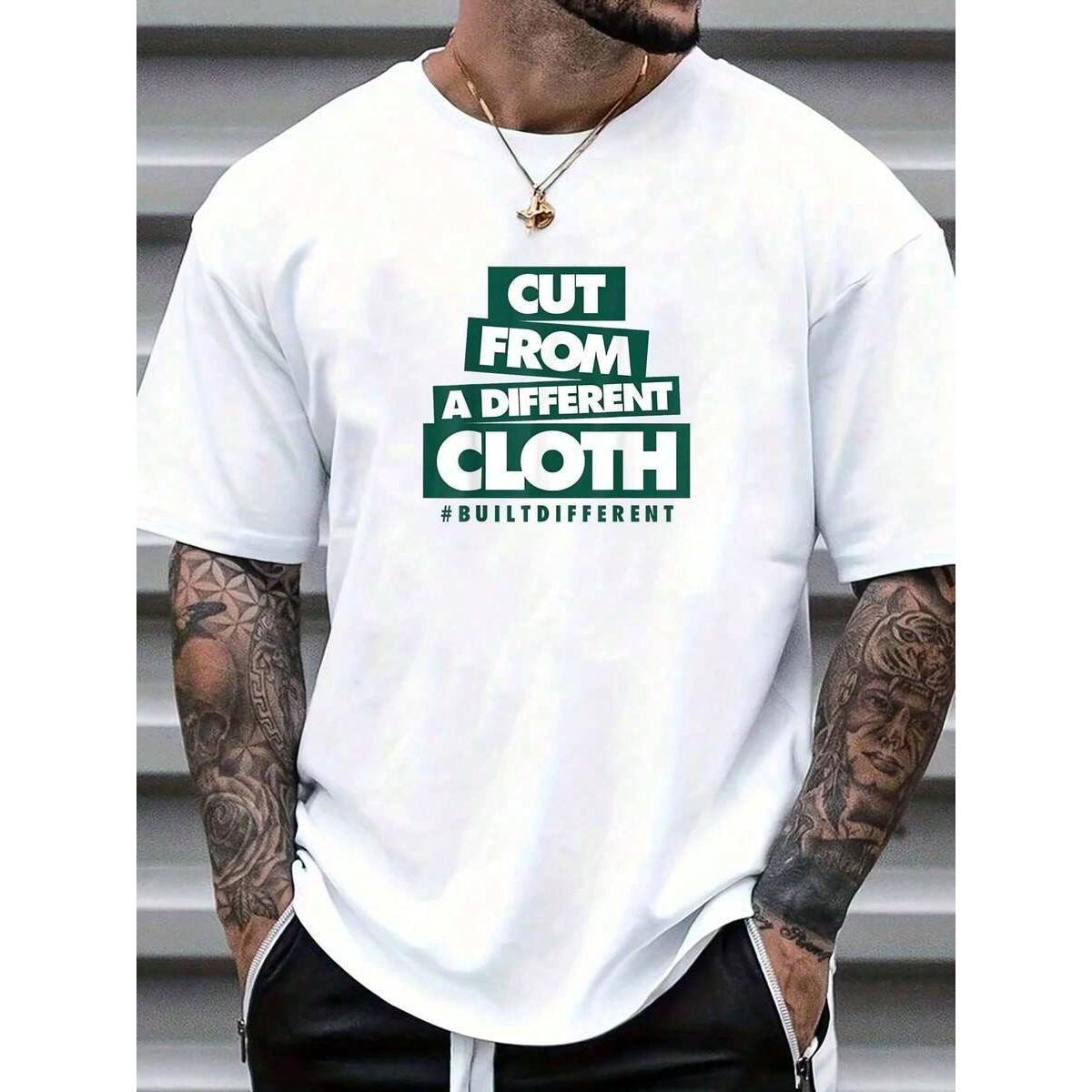“Cut From A Different Cloth” Saying T-Shirt | Unique Quote Graphic Tee for Men Women, 100% Cotton Casual Top