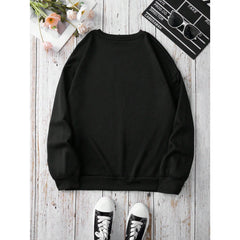 Women's Cow Head Printed Round Neck Sweatshirt Pullover Fall Outfit