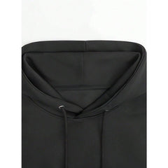 Feral Hoodie - Casual Black Sweatshirt With Pocket, Adjustable Drawstring Neck, Long Sleeve Pullover For Fall & Winter Womenswear Tops