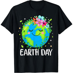 Happy Earth Day 2026 Cute Earth Floral Save The Planet Graphic Unisex world shirts