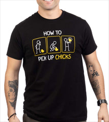 How to Pick up Chicks Funny Tee For Men Summer Crew Neck Men Graphic Tees Round Neck Short Sleeve Tops