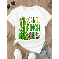 I Cant Pinch This St Patrick's Day Cactus Shamrock T-Shirt Funny Lucky Irish Holiday Shirt For Women Men Unisex Casual Wear