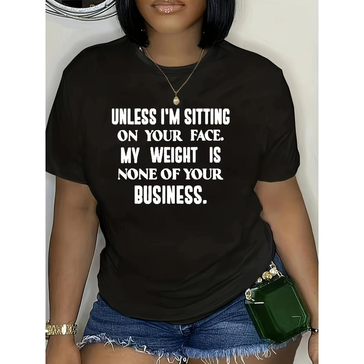 Women's Casual Round-Neck Short-Sleeve T-Shirt, Streetwear Graphic Tee Top with Bold Statement Print, All-Seasons Comfortable Everyday Wear