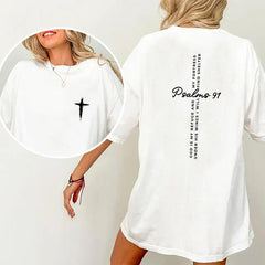 Jesus T-Shirt, Christian Shirt, Bible Verse Shirt, Jesus Tees, Christian Merch, Religious Outfit, Christian Cross Graphic Tees, Baptism Gift for Her, Women's Tops, Womenswear, Cotton Fabric Relaxed Fit Chic Style